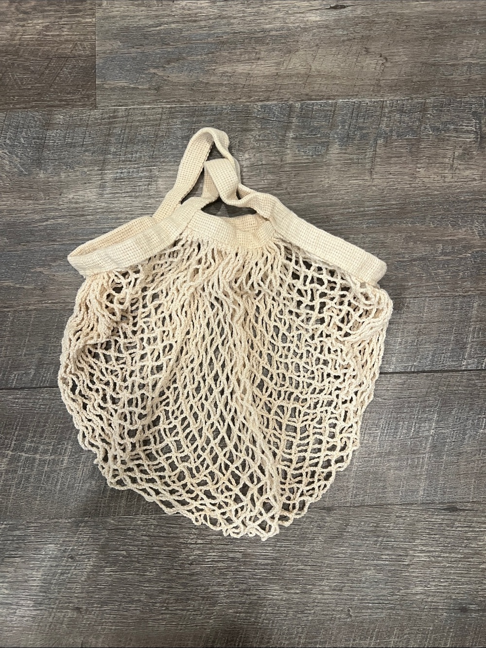 Cotton Mesh Market Tote Bag in Natural